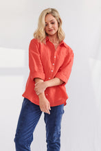 Buy Lulu Linen Shirt Buy Cayman Sunset Scarlet Skirt Sunset Scarlet Cayman Linen Shirt - Lulu Organic Linen Stockist - Basic State Sunset Scarlet