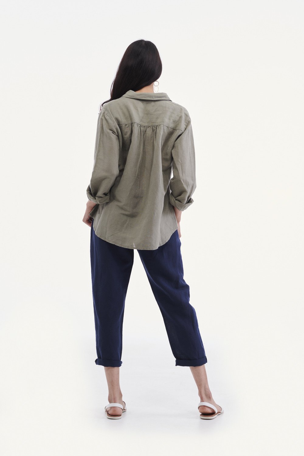 Shop Lulu Organic Linen Shirt Shop Cayman Linen Shirt Khaki Basic State Lulu Organic Linen Stockist Australia