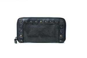 Buy Black Studded Leather Wallet Buy Rugged Hide Fawn Buy Ladies Rugged Hide Wallet  Buy Fawn Leather Wallet Buy Fawn Wallet Basic State Rugged Hide - Fawn Studded Leather Zip around ladies leather wallet_rh-13994