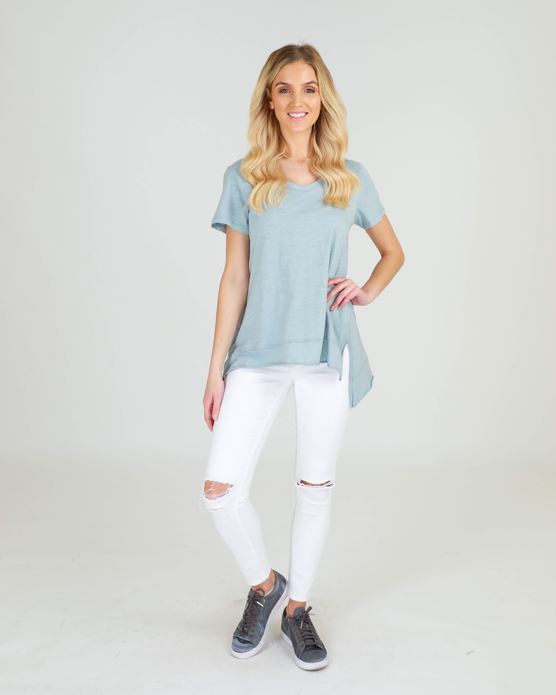 3rd Story the Label Brighton Tee - 3rd Story Brighton Tshirt - Brighton Tee Blue Basic State 