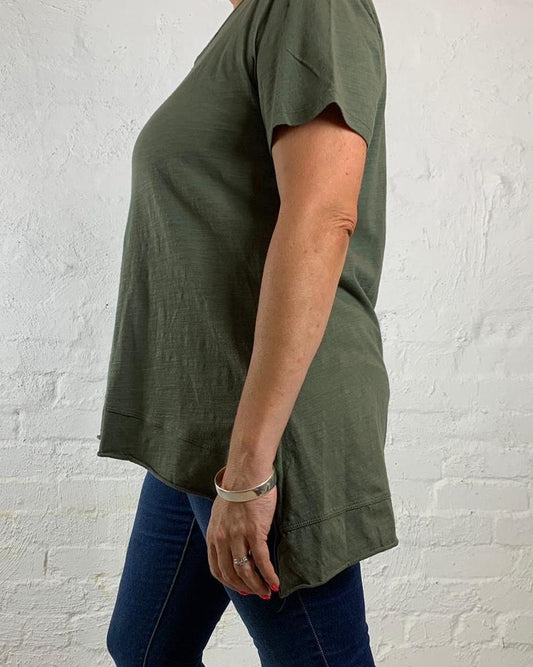 Basic State Curve 3rd Story Brighton Tee Plus Size Tshirt Khaki Tee Shirt