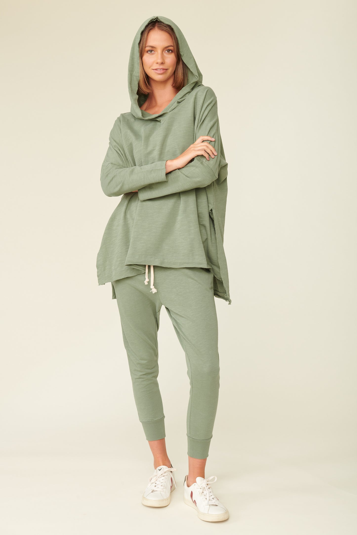Buy Norwich Hoodie Throw Over Buy Lulu Organic Essentials Norwich Hooded Throw Sweater Buy Norwich Jumper Lulu Organic Essentials Australian Stockist Norwich Hoodie Khaki