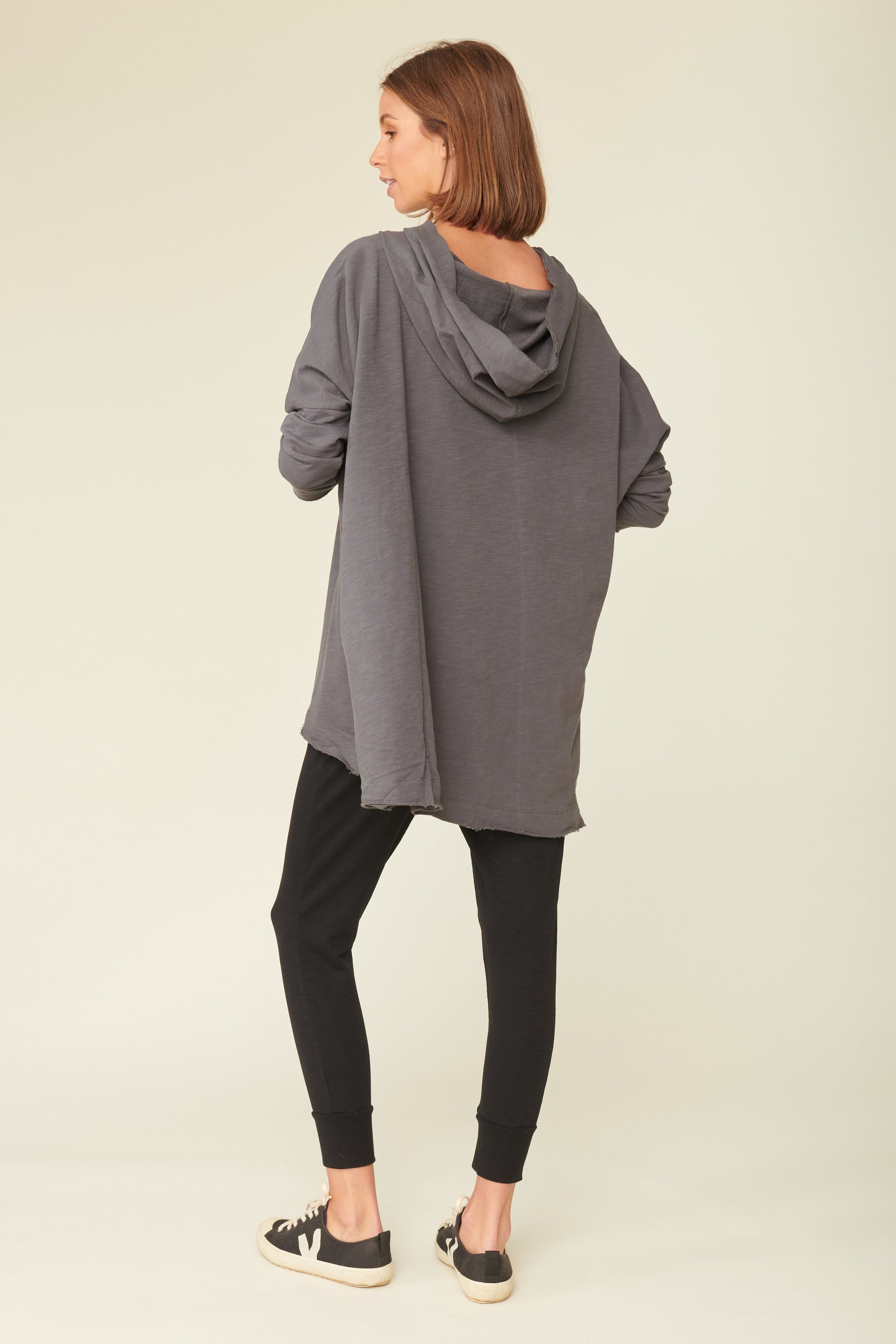 Buy Lulu Organic Essentials Norwich Hooded Throw Over Stone Buy Norwich Hooded Throw Over Black Basic State Lulu organic essentials stockist