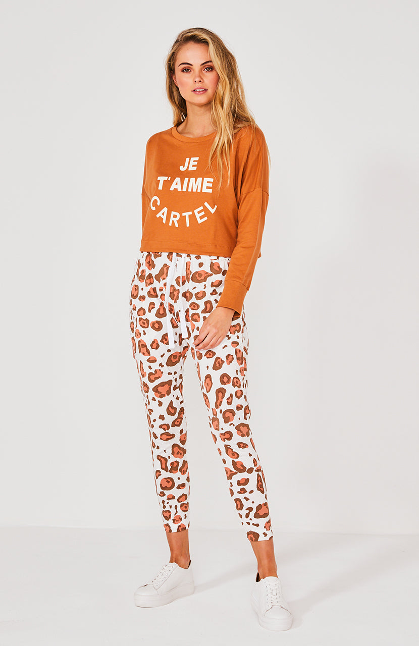Cartel & Willow Kenji Comeback Safari Print Pants Rust Leopard -  Basic State Australia