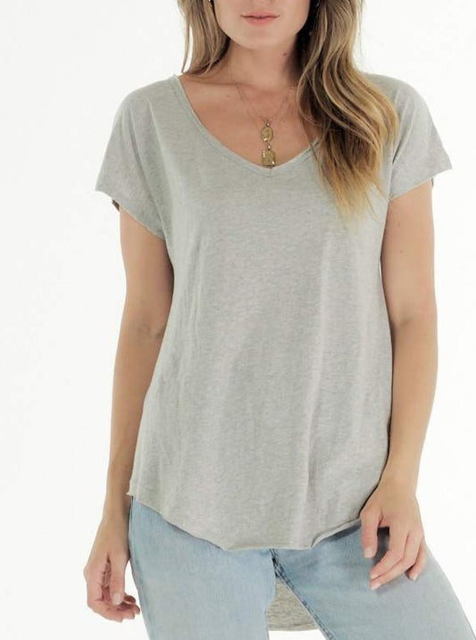 Cle Clothing Stockist Cle Organic Clothing Sophia V Neck Cle Tee Indigo Cle Organic Tshirt Basic State Cle Stockist  Cle Australian Stockist Cle Clothing Australian Stockist