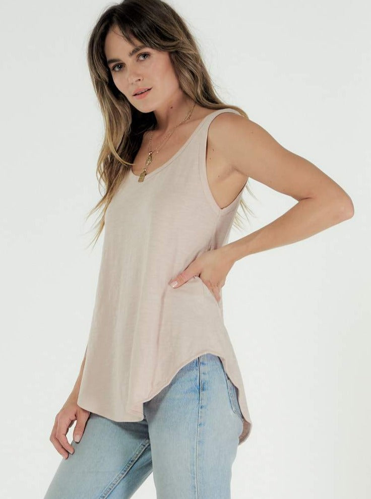 Zoe Cle Tank Organic Cotton Tank Indigo Basic State Cle Organic Basics Stockist Hamilton Tank 3rd Story Hamilton Tank Longer Length Tank Basic State Cle Clothing Stockist
