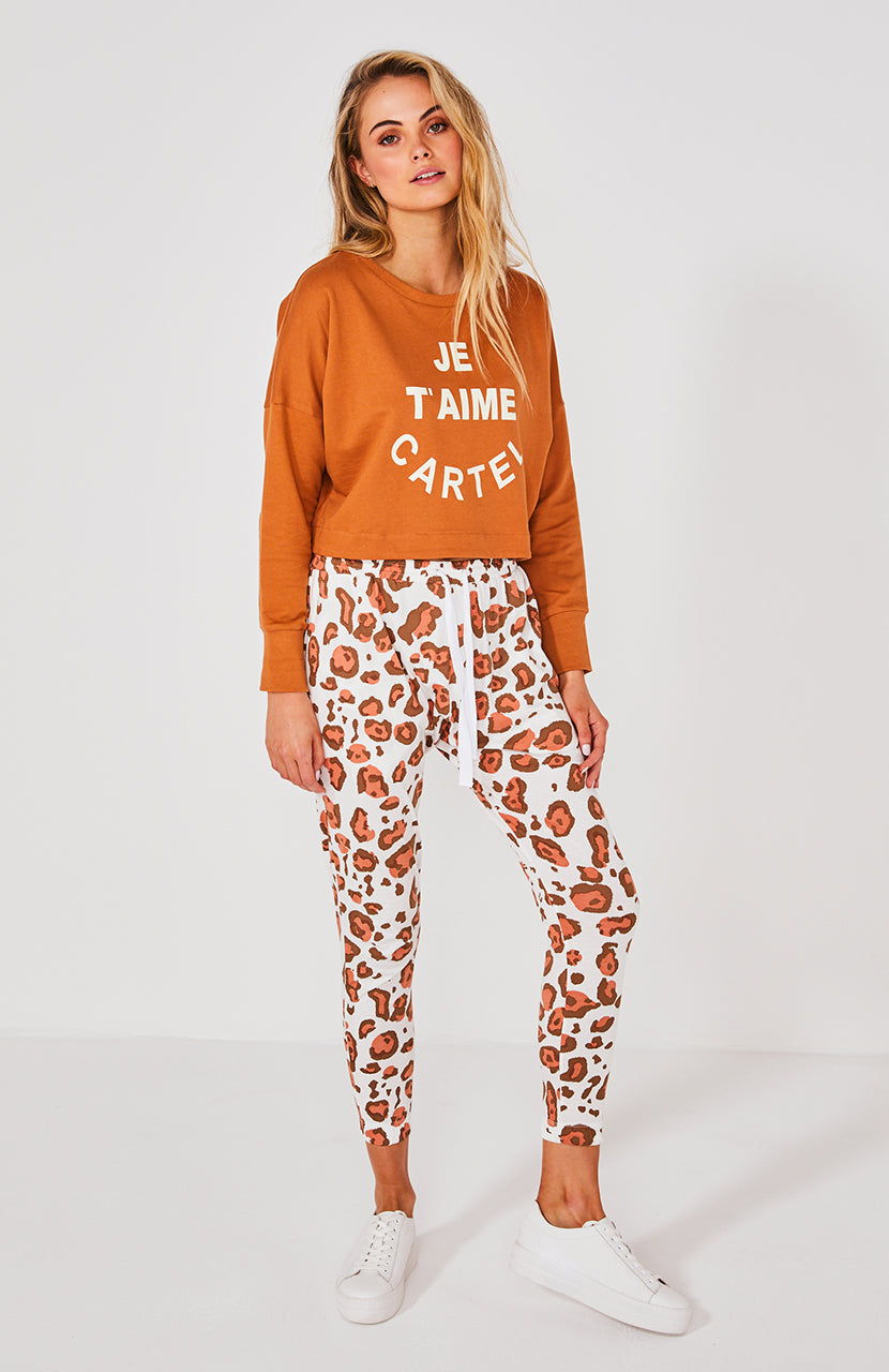 Cartel and Willow Kenji Comeback Pants Safari Leopard Print Basic State