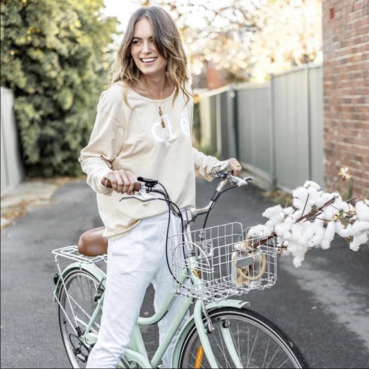 Cle Organic Clothing Logo Sweater - Luxor Pink - Basic State Cle Organic Clothing Australian Stockist