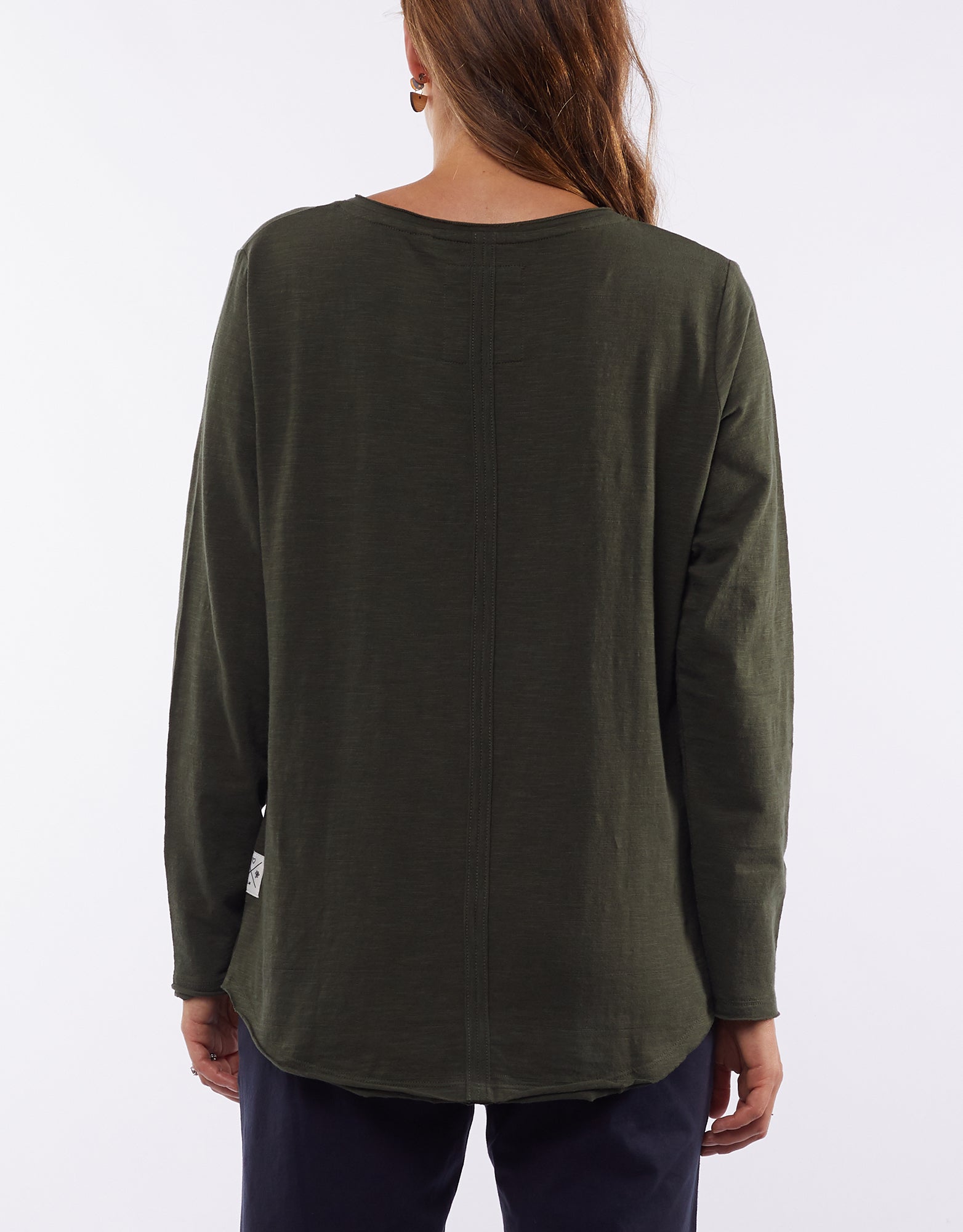 Buy coles Bay Long Sleeve Tshirt Shop Elm Coles Bay Henley Long Sleeve Top, Elm v Neck top in Khaki