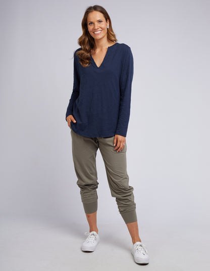 BUY ELM COLES BAY V NECK TOP NAVY IN PLUS SIZES, SHOP ELM EMBRACE  ONLINE, BUY ELM COLES BAY TOP NAVY