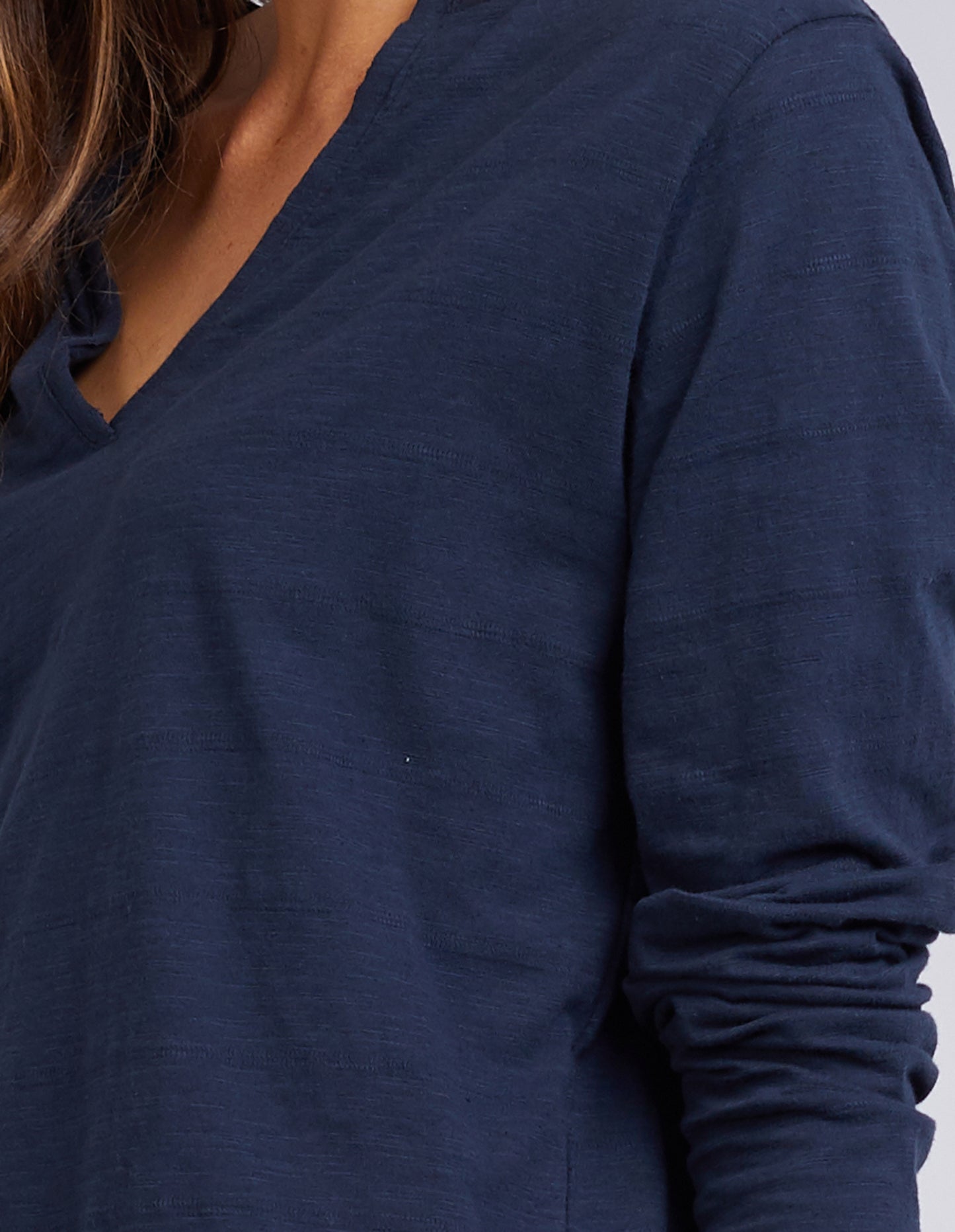 BUY ELM COLES BAY V NECK TOP NAVY IN PLUS SIZES, SHOP ELM EMBRACE  ONLINE, BUY ELM COLES BAY TOP NAVY