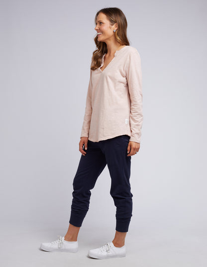 Shop Elm clothing online, Shop Elm Clothing sale, Shop Elm Coles Bay V neck long sleeve top, Elm Clothing online stockists, Long Sleeve Elm v neck top pink
