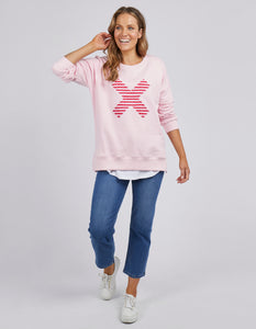 Plus Size Cross It Off Crew Sweater - Pink