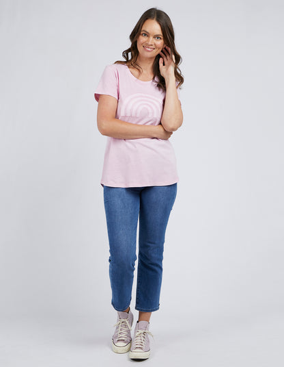 Buy Elm Pink Crescent Short Sleeve Tee Shop Elm Crescent Tee Pink Shop Elm Clothing online 