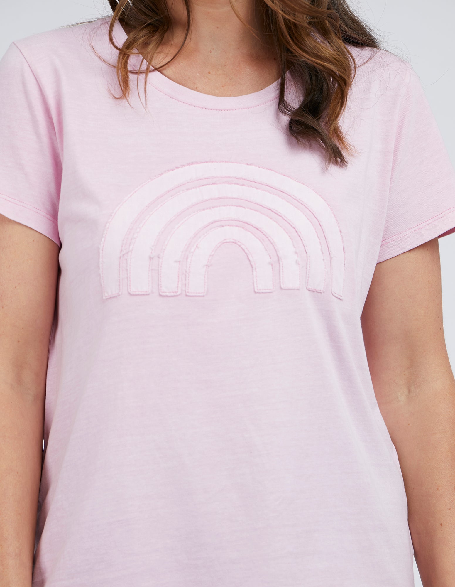 Buy Elm Pink Crescent Short Sleeve Tee Shop Elm Crescent Tee Pink Shop Elm Clothing online 