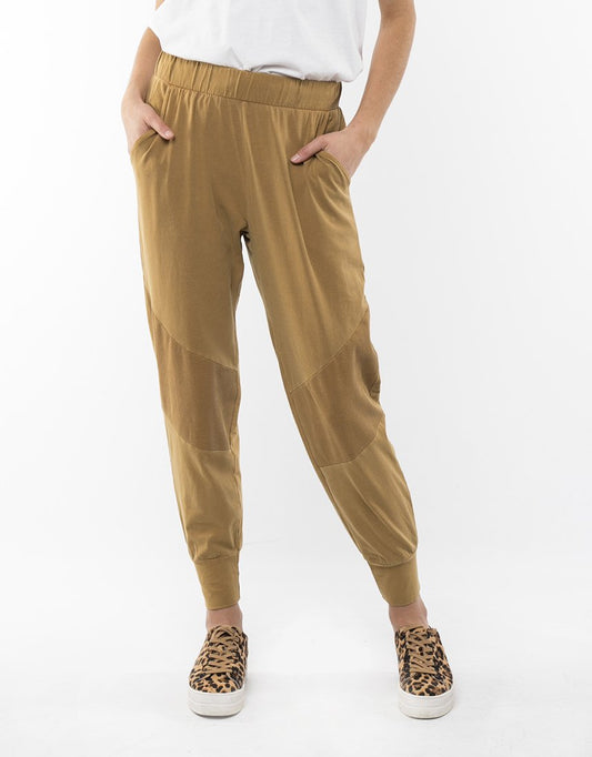 Elm Rib Trim Track Pant Elm Stockist Elm Australian Stockist Elm Mustard Pants Basic State Elm Clothing Australian Stockist