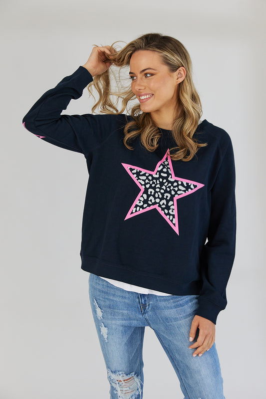 Freedom Sweater - Navy with Metallic Star