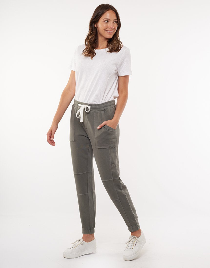 Foxwood Valentina Track Pants - Khaki - Basic State Foxwood Australian Stockist