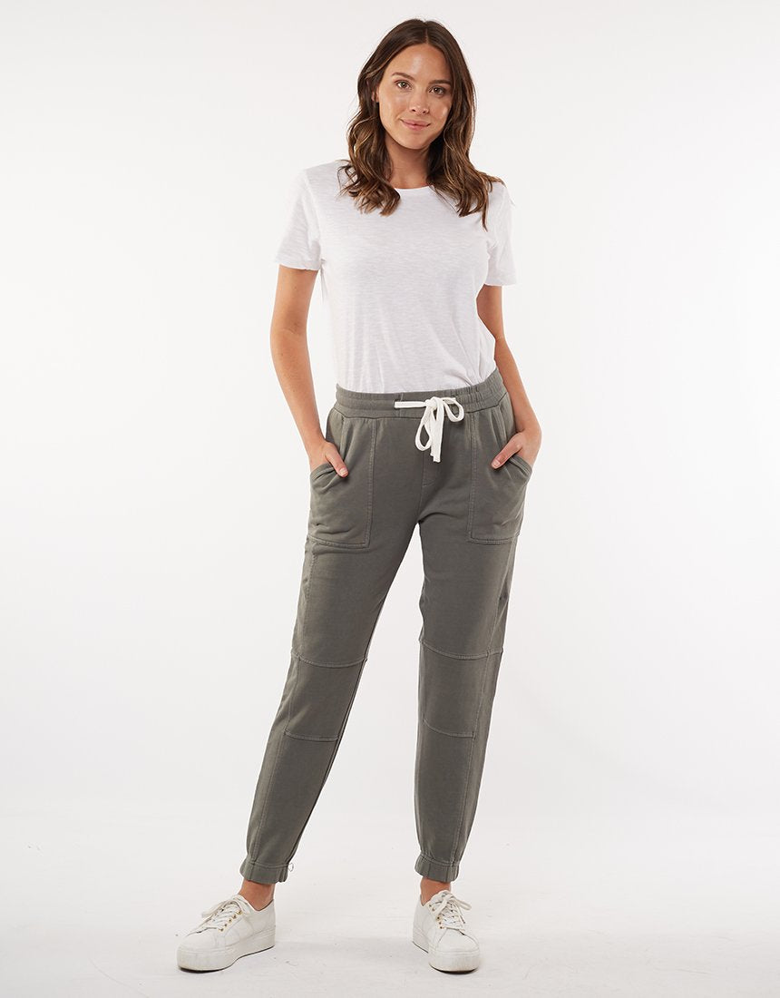 Foxwood Valentina Track Pants - Khaki - Basic State Foxwood Australian Stockist