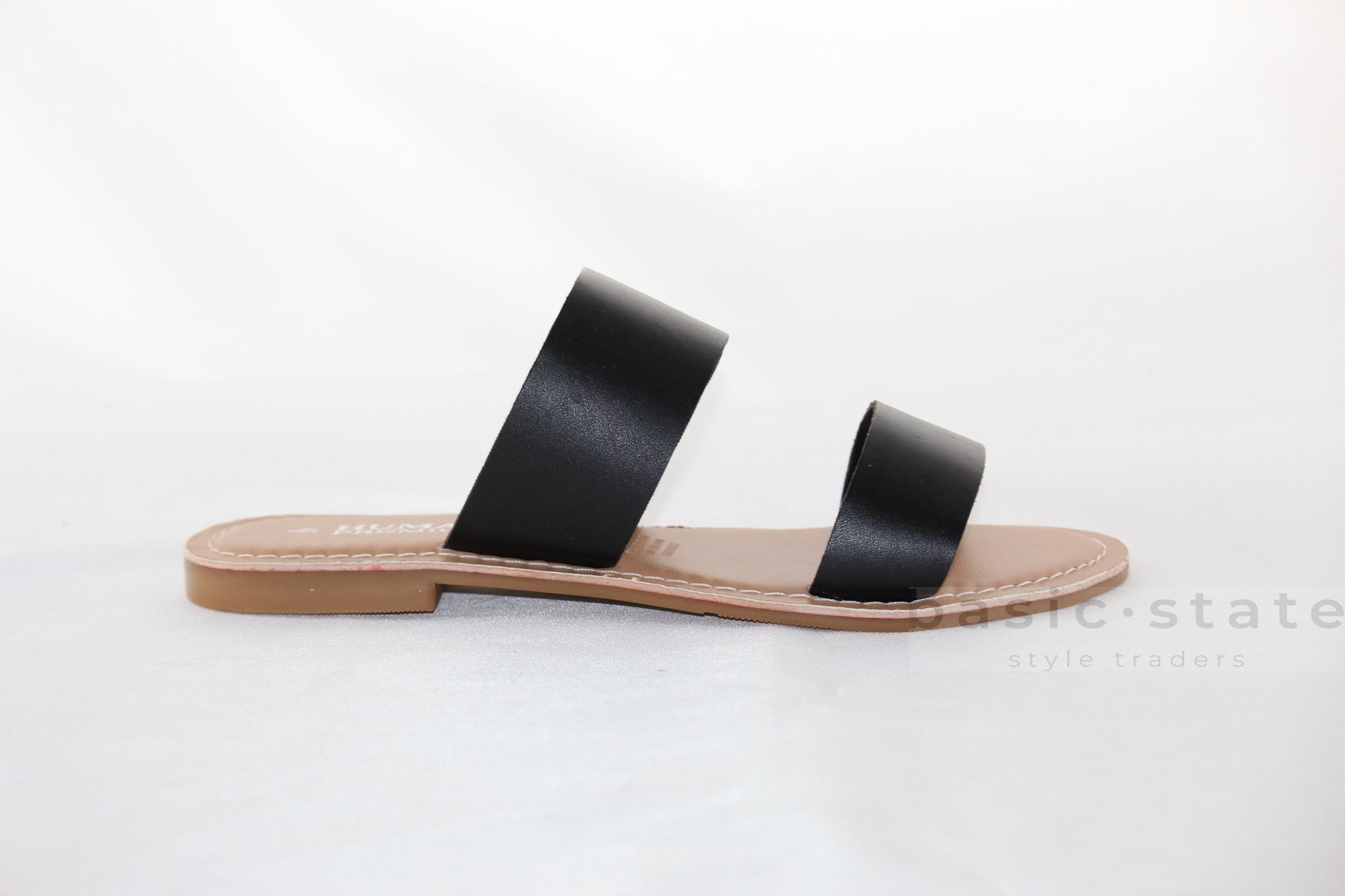 Human Shoes Dakota Leather Black Slides - Dakoda Leather Slides - Basic State Australia