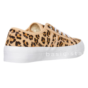 Human Leather Shoes Leopard Print Leather Flatform Sole - Basic State