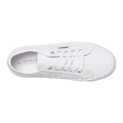 White Leather Cass Human Shoes Leather Flatform Shoes Human Brand Leather Shoes Elevated Soles