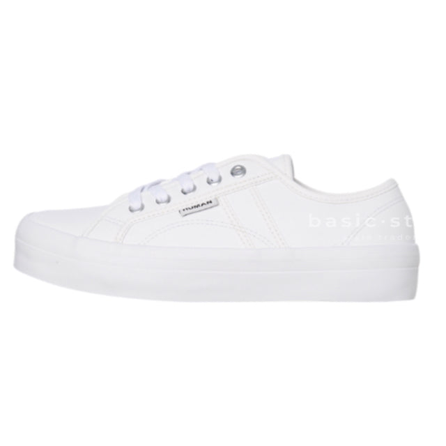 White Leather Cass Human Shoes Leather Flatform Shoes Human Brand Leather Shoes Elevated Soles