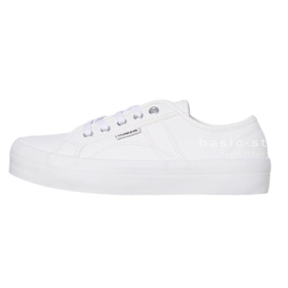 White Leather Cass Human Shoes Leather Flatform Shoes Human Brand Leather Shoes Elevated Soles