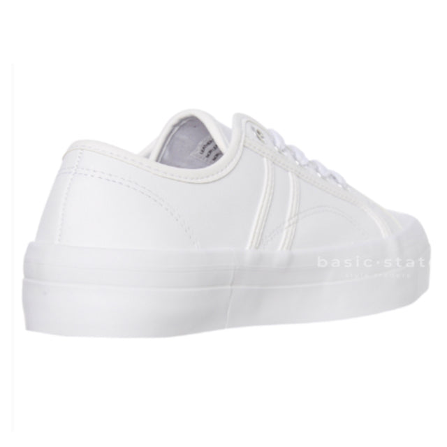 White Leather Cass Human Shoes Leather Flatform Shoes Human Brand Leather Shoes Elevated Soles