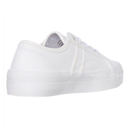 White Leather Cass Human Shoes Leather Flatform Shoes Human Brand Leather Shoes Elevated Soles