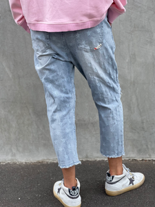 Faded Star Cropped Jeans