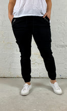 Joey Joggers Black Pants Casual Elastic Waist Pants Plus Size Ladies Clothing Denim Lounge Pants - Basic State