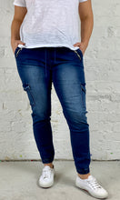 Joey Joggers Mid-wash Denim Pants Casual Elastic Waistband Pants Denim Lounge Pants - Basic State
