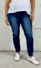 Joey Joggers Mid-wash Denim Pants Casual Elastic Waist Pants Plus Size Ladies Clothing Denim Lounge Pants - Basic State