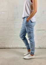 Joey Joggers Light Blue - Basic State Australia - Pale Blue Denim Jeans - Light Blue Jeans - Comfy Denim Pants