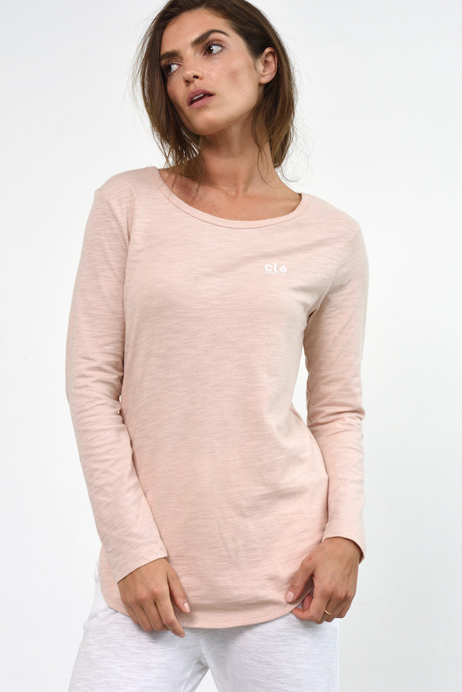 Buy Cle Organic Clothing Logo Top Cle Logo Tshirt Long Sleeve Cle Logo Long Sleeve Tshirt - Basic State Cle organic essentials Stockist