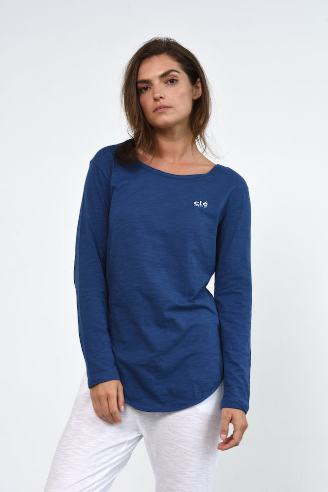 Buy Cle Organic Clothing Logo Top Cle Logo Tshirt Long Sleeve Cle Logo Long Sleeve Tshirt - Basic State Cle organic essentials Stockist