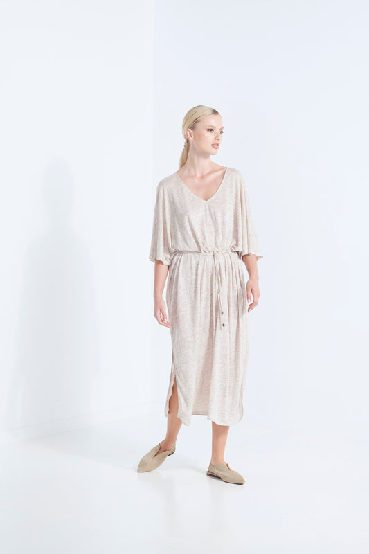 Zeus Dress - Beige Linen (Plus Size)