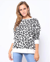 Leopard Print Lounge Sweater Leopard Print Top Leopard Print Jumper Leopard Print Sweater Black and White Leopard Print Black white Animal Print Basic State