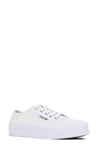 Lift Canvas White Shoe with Thick Sole - Elevated Sole Sneakers in White Canvas - Classic Tennis Shoe - White Superga - Basic State