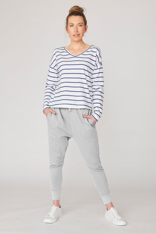 Lulu Organic Clothing Redondo Pants Lulu Organic Cotton Basics - Basic State -  Lulu Organic Essentials Redondo Pants Grey Marle  Pink 