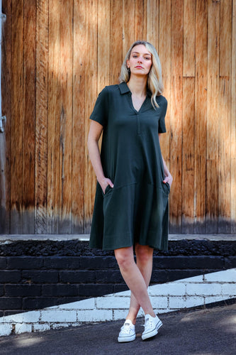 Tibby polo Dress, Ladies Polo Shirt Dress, Shop 3rd story Clothing online, buy 3rd Story Clothing, Polo Tshirt Dress, Basic state 3rd story polo Dres