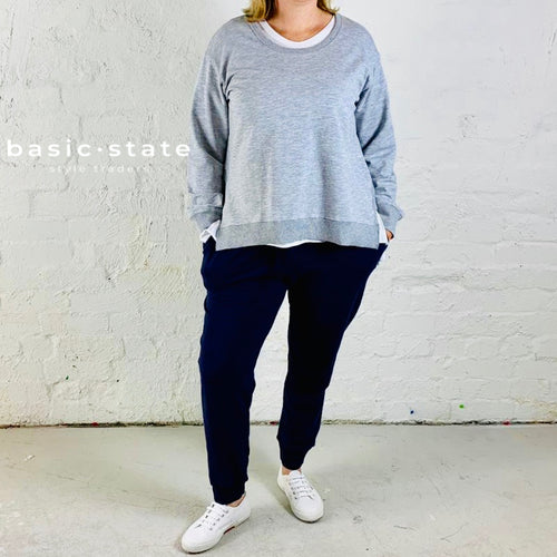 PLUS SIZE CLOTHING 3RD STORY THIRD STORY ULVERSTONE JUMPER SWEATER grey marle basic state