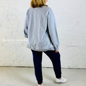 PLUS SIZE 3RD STORY THIRD STORY ULVERSTONE JUMPER SWEATER grey marle basic state
