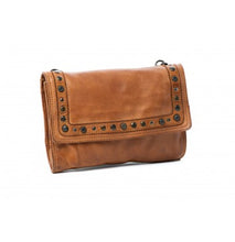 Rugged Hide Puma Leather Studded Bag - Tan Leather Cognac Leather - Basic State
