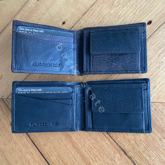 Rugged Hide mens leather wallet with coin compartment - Shop Fathers day gift ideas - Rugged Hide Basic State