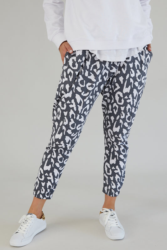 Sadie Pants - Charcoal Leopard