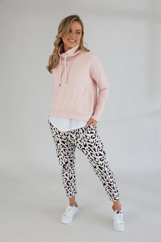 Sadie Pants - Soft Pink Leopard