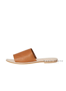 Trinity Slides Tan Leather Shoes - Ladies Super soft leather Slides Leather Sandals Leather Slides Tan leather shoes - Basic State