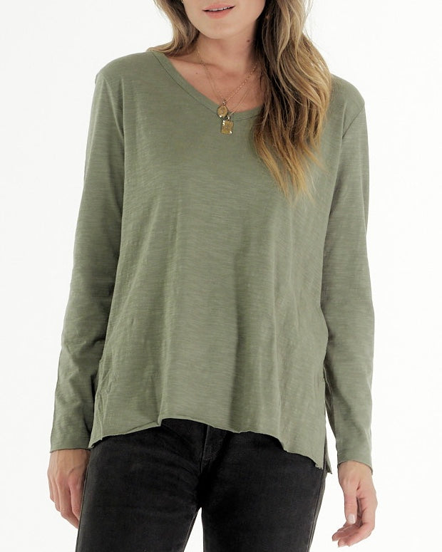 Cle Abigail Long Sleeve Tee Organic Cotton Long Sleeve Tshirt Organic Cotton Long Sleeve Top Cle Stockist  - Basic State